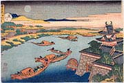 Hokusai Boats and Moon